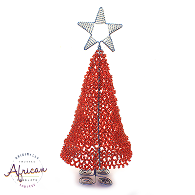 Beaded 3D Christmas Tree (Red)
