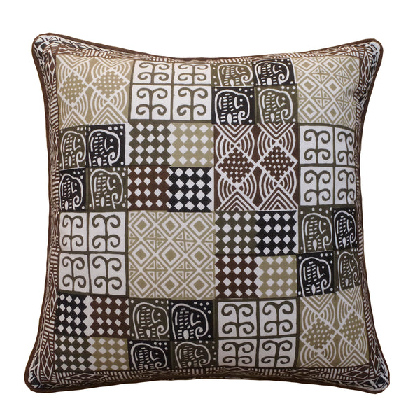 Kudhinda Cushion Cover 55x55cm – Patchwork (Charcoal)