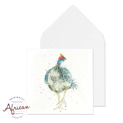 Greetings Card - Strutting Guinea Fowl