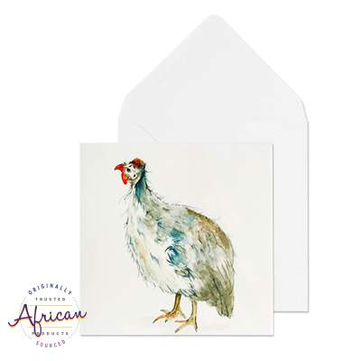 Greetings Card - Guinea Fowl Taking a Stand