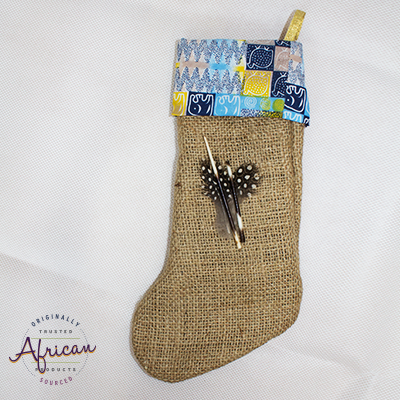 African Hessian Christmas Stocking Pattern 1