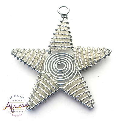 Beaded Christmas Star Small (Silver)