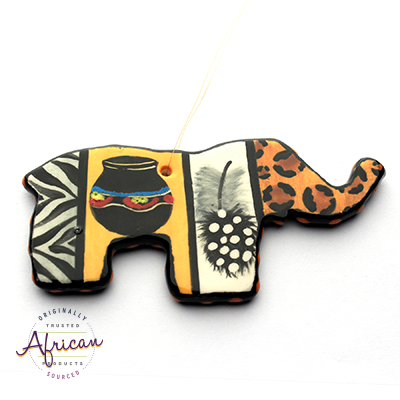 Ceramic Christmas Elephant Decoration Shona