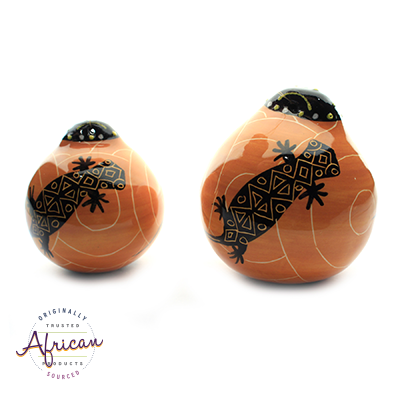 Ceramic Christmas Ball Decoration Orange Lizard