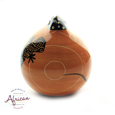 Ceramic Christmas Ball Decoration Orange Lizard