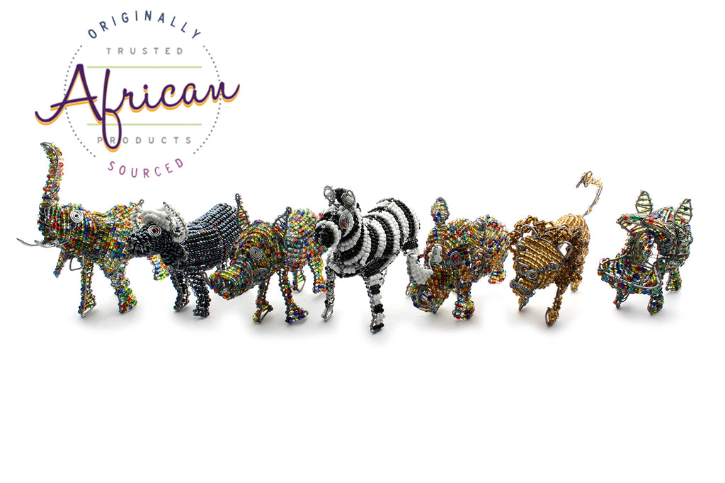 Beaded Mini-Animals - Warthog figurine