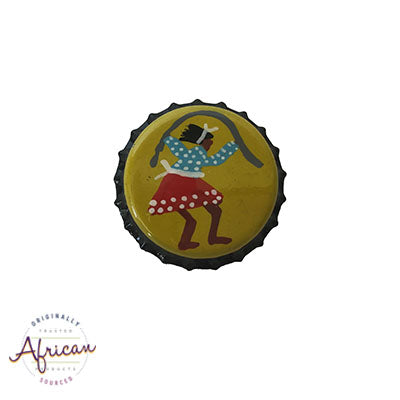 Painted Bottle Tops - Fridge Magnet: Lady Skipping