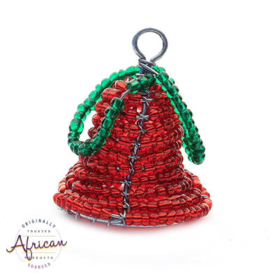 Beaded 3D Christmas Bell (Red)