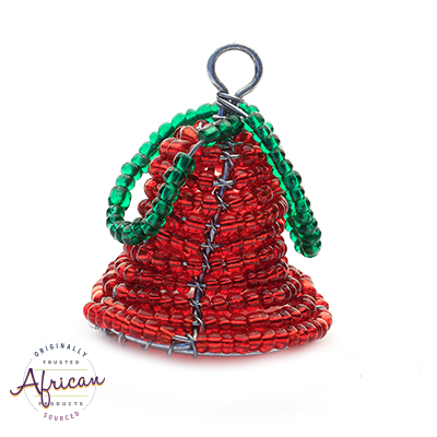 Beaded 3D Christmas Bell (Gold)