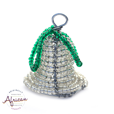 Beaded 3D Christmas Bell (Silver)