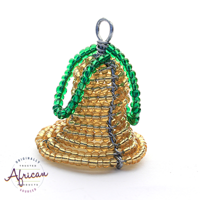 Beaded 3D Christmas Bell (Gold)