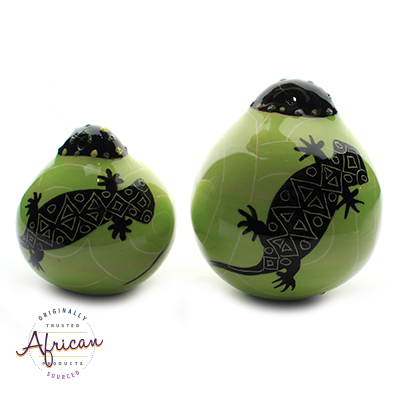 Ceramic Christmas Ball Decoration Green Lizard
