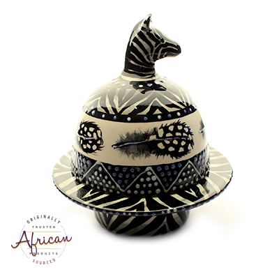Ceramic Domed Butter Dish Ndebele