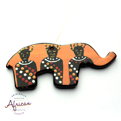 Ceramic Christmas Elephant Decoration Zulu