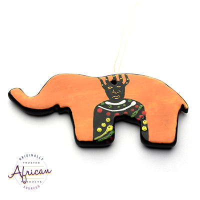 Ceramic Christmas Elephant Decoration Zulu