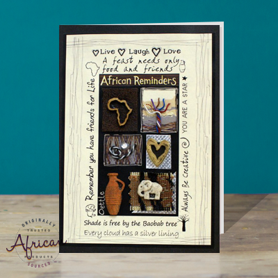 Hand Made African Greetings Card - African Reminders