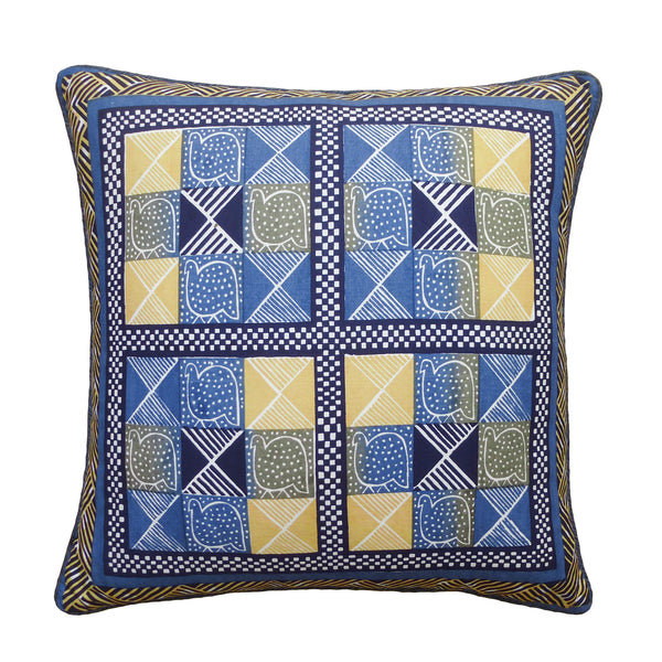 Kudhinda Cushion Cover 55x55cm – Guinea Fowl Square (Blue Steel)