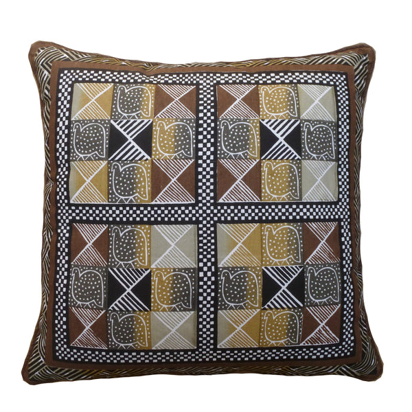 Kudhinda Cushion Cover 50x50cm -  Guinea Fowl Square (Charcoal)