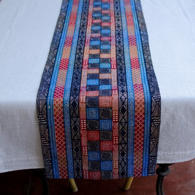 Kudhinda Table Runner 200x40cm (unlined) – Guinea Fowl (Ghana Blue)