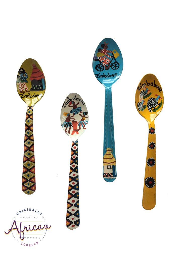 Painted Teaspoons - Fridge Magnet: Bike Ride