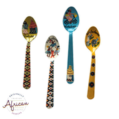 Painted Teaspoons - Fridge Magnet: Plaiting Hair