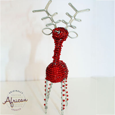 Beaded Christmas 3D Reindeer - Red
