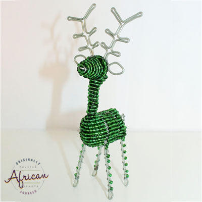 Beaded Christmas 3D Reindeer - Green