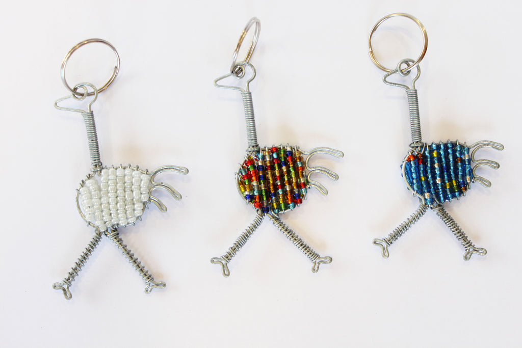 Beaded Key Chain - Ostrich
