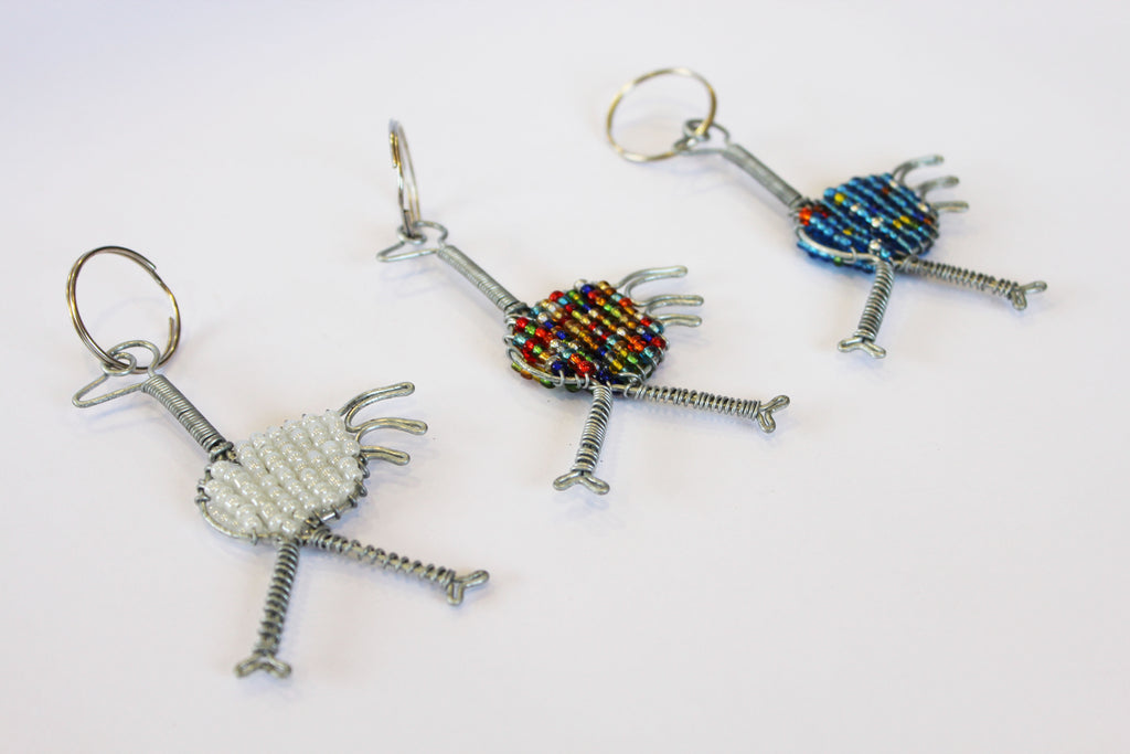 Beaded Key Chain - Ostrich