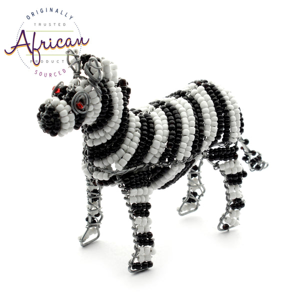 Beaded Mini-Animals - Zebra figurine