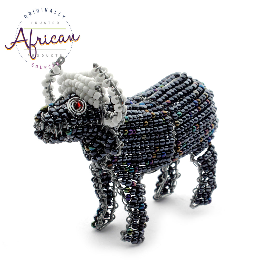 Beaded Mini-Animals - Buffalo figurine