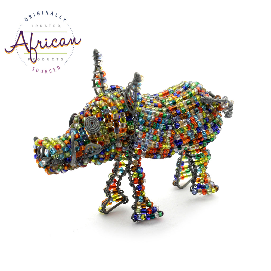 Beaded Mini-Animals - Warthog figurine