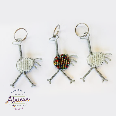 Beaded Key Chain - Ostrich