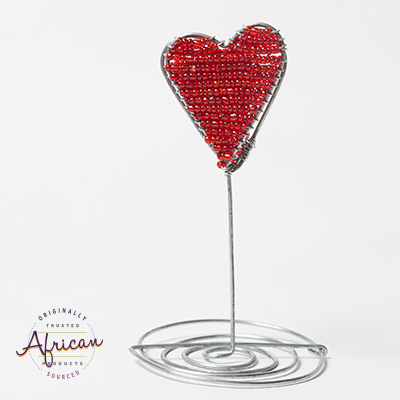 Valentine Beaded Heart Paper Stand