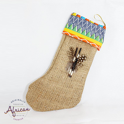 African Hessian Christmas Stocking Pattern 6