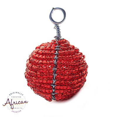 Beaded Christmas Ball Small (Red)
