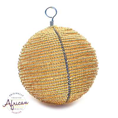 Beaded Large Christmas Balls (Gold)