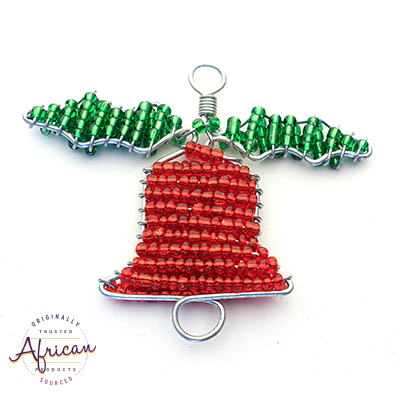 Beaded Christmas Bells (Red and Green)