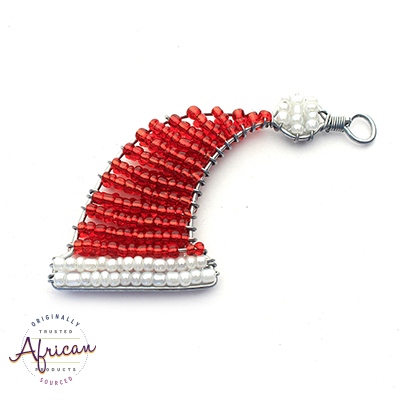 Beaded Christmas Decoration Santa Hat
