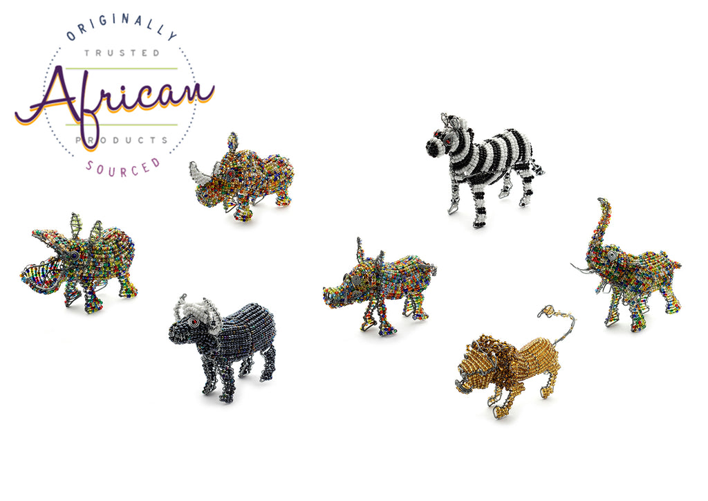 Beaded Mini-Animals - Warthog figurine