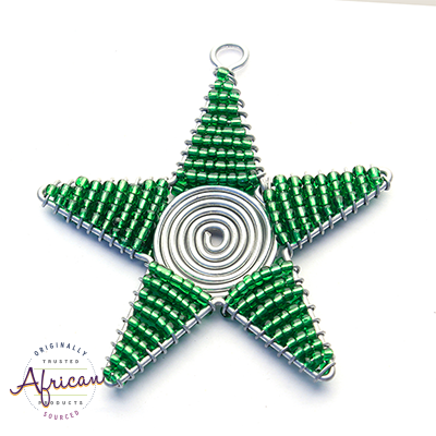 Beaded Christmas Star Large (Green)