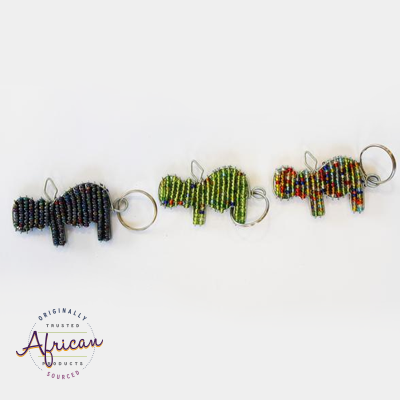 Beaded Key Chain - Hippo