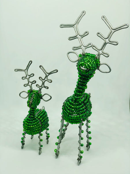Beaded Christmas Mini 3D Reindeer - Green