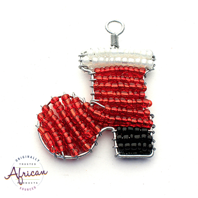 Beaded Christmas Decoration Santa Boot