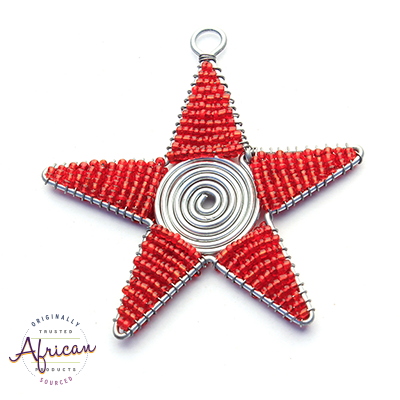 Beaded Christmas Star Large (Silver)