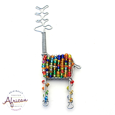 Beaded Christmas Decoration Reindeer (Green)