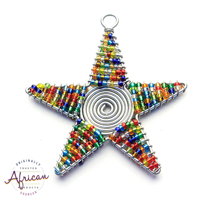 Beaded Christmas Star Large (Green)