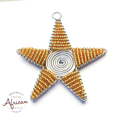 Beaded Christmas Star Large (Silver)