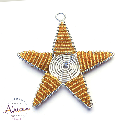 Beaded Christmas Star Large (Gold)