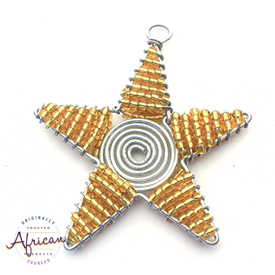 Beaded Christmas Star Small (Gold)